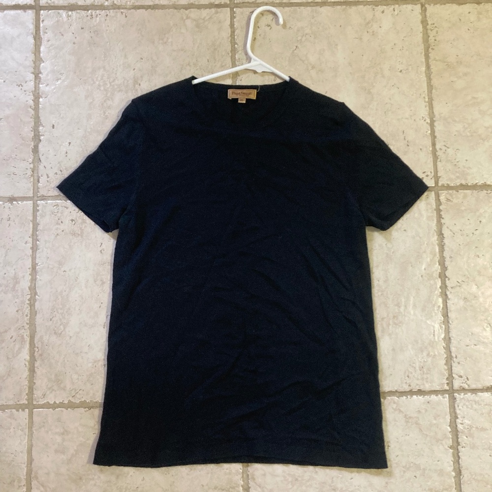 Paul Stuart Silk & Cashmere Blend Black Short Sleeve Top Size XL
